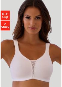Nuance Steun-bh zonder beugel van zachte katoen, met mooie kantinzet (Set van 2) dames bh's zonder beugel maat C zwart