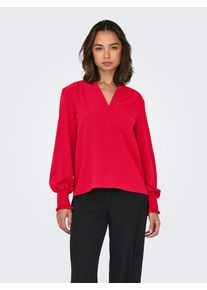Only Shirt ONLMETTE V-NECK LS SMOCK TOP NOOS WVN dames t-shirts maat M rood