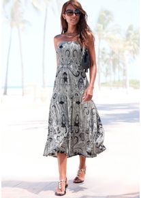 Lascana 2-in-1-jurk als rok of jurk te dragen, zomerjurk met alloverprint, maxirok dames jurken maat 34 zwart