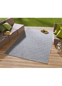 Hanse Home Vloerkleed Geruit Binnen- en buitengebruik, loper, weerbestendig, ruit, balkon, tuin, gang moderne vloerkleden maat 2 blauw