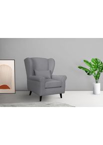 Home Affaire Fauteuil Ohrensessel CHISTELLE, optioneel met poef met golfondersteuning, afmetingen: b/d/h: 81/87/99 cm fauteuils maat Fijne