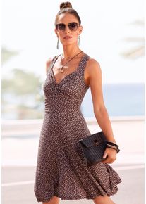Vivance Jerseyjurk met all-over print in wikkellook, zomerjurk, strandjurk, casual-chic dames jerseyjurken maat 34 multicolor
