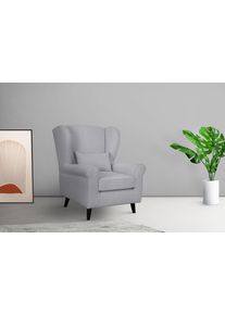 Home Affaire Fauteuil Ohrensessel CHISTELLE, optioneel met poef met golfondersteuning, afmetingen: b/d/h: 81/87/99 cm fauteuils maat Fijne