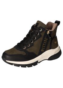 Mustang Shoes Veterschoenen high top sneaker, enkellaars met extra ritssluiting dames veterlaarsjes maat 36 groen
