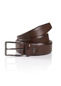 MONTI Leren riem CAMBRIDGE 3,5 cm breed, klassiek-business, inkortbaar, tot maat 125 heren riemen maat 105 bruin
