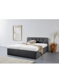 WESTFALIA Polsterbetten Gestoffeerd bed Rostock ook verkrijgbaar met extra opbergruimte en verstelbare hoofdsteunen bedden maat Imitatieleer zwart