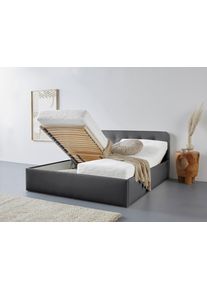 WESTFALIA Polsterbetten Gestoffeerd bed Rostock ook verkrijgbaar met extra opbergruimte en verstelbare hoofdsteunen bedden maat Imitatieleer zwart