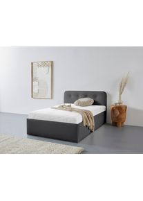 WESTFALIA Polsterbetten Gestoffeerd bed Rostock ook verkrijgbaar met extra opbergruimte en verstelbare hoofdsteunen bedden maat Imitatieleer zwart