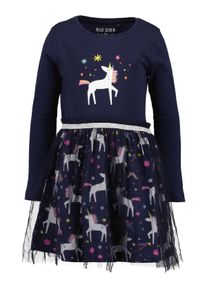 Blue Seven Jerseyjurk Blue Seven jurk met tule rok meisjes jurken maat 116 blauw