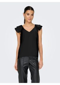 Only Shirt ONLASTA LIFE CAPSLEEVE V-NECK TOP PTM dames t-shirts maat S zwart