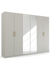 Rauch Kledingkast Skandi by Quadra Spin Slaapkamerkast in landelijke stijl met massief houten grepen, het gehele oppervlak bedekkende spiegeldeuren