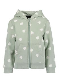 Blue Seven Capuchonsweatvest in prachtige hartjes-alloverprint meisjes sweatvesten maat 110 groen