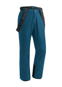 Maier Sports Skibroek Anton slim 2.0 Heren sneeuwbroek met bretels, wind/waterdicht, slim fit unisex outdoorbroeken maat 46 blauw