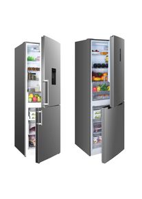 Hanseatic Koel-vriescombinatie HKGK18560CNFWDI NoFrost, Waterdispenser (1 stuk) koel-vriescombinaties zilver(kleur)