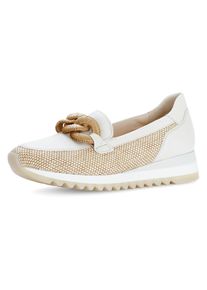 Gabor Instappers , sleehak, ballerina, lenteschoen met beklede sierketting dames sportieve slippers maat 44 wit