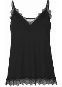rosemunde Hemd Billie Strap Top Vintage-kantenrand aan de halslijn en zoom, vrouwelijk, polyestermix dames armloze tops maat 46 zwart