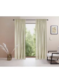 LeGer Home by Lena Gercke Gordijn Marusha 1 gordijn, linnen-look, geweven, verschillende maten(1 stuk) kant & klaar gordijnen maat 2 groen