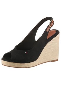 Tommy Hilfiger Highheel sandaaltjes FLAG HIGH WEDGE ESPAD SLINGBACK , zomerschoen, feestschuh, sleehak sandaal, in smalle vorm dames sandalen met hoge