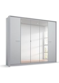 Rauch Draaideurkast Kledingkast kast garderobe linnenkast kleedkamer OTELI met spiegel in het midden en passe-partout, optioneel met verlichting