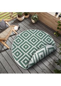 my home Vloerkleed Ronda tweezijdig te gebruiken kleed Sisal-look, platweefsel, in- en outdoor, geometrisch boho design moderne vloerkleden groen