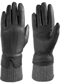 Pearlwood Leren handschoenen Touchscreen bewezen - bedienbaar met 10 vingers dames handschoenen maat 7,5 zwart