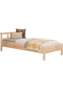 Ticaa Futonbed Merci Eenpersoonsbed, van massief pijnhout, incl. lattenbodem futonbedden beige