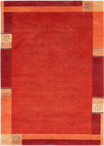 LUXOR living Wollen kleed India zuivere wol, met de hand geknoopt, met randdessin, ook als loper wollen vloerkleden maat 1 rood