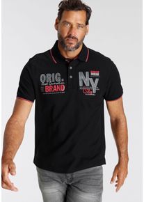 MAN'S WORLD Man's World Poloshirt Korte mouwen, met stijlvolle print, polokraag heren poloshirts maat S (44/46) zwart