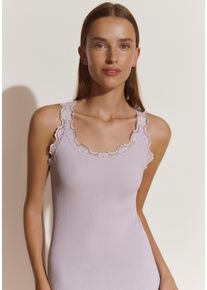 rosemunde Top Babette zijde top zonder mouwen, met kant, ronde hals, basic, zijdemix dames armloze tops maat M paars