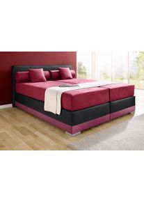 Maintal Boxspring Lago in 3 verschillende matrassoorten, h2 of h3 boxsprings maat Imitatieleer rood