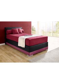 Maintal Boxspring Lago in 3 verschillende matrassoorten, h2 of h3 boxsprings maat Imitatieleer rood