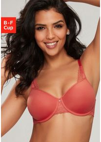 Lascana Minimizer-bh met spacer-schalen en beugels, basic lingerie dames minimizer bh's maat C rood