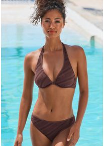 s.Oliver RED LABEL Beachwear Beugelbikini Naila met structuur (set) dames bikini's maat C bruin
