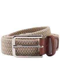 BOSS Gevlochten riem Clorio met BOSS logo-tekst op de sluiting en leren lus unisex riemen maat 110 bruin