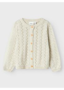 name it Vest NMFBANNI voor meisjes met ajourbreisel en ribboorden meisjes vesten maat 68 beige