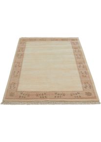 LUXOR living Wollen kleed ADOUR zuivere wol, met de hand geknoopt, met randdessin en franje, woonkamer wollen vloerkleden maat 40 beige