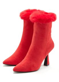 LASCANA Belle Affaire Highheel-laarsjes Enkellaarzen met rits, dames elegante laarsjes maat 36 rood