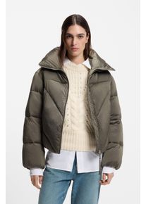 BOSS Orange Gewatteerde jas Padilena Premium Damesmode Regular Fit met opstaande kraag, gevoerde zakken dames donsjassen maat 36 groen