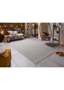 Hanse Home Vloerkleed Breeze In- & outdoor, weerbestendig, balkon, tuin, woonkamer, ruiten moderne vloerkleden maat 2 grijs