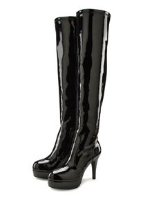 LASCANA Belle Affaire Overknee-laarzen Hakken enkellaars met plateau, dames overknee laarzen maat 36 zwart