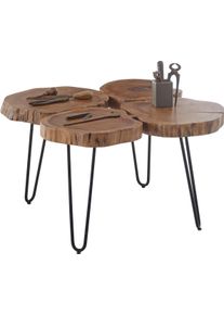 Stolkom Salontafel COLE Massief hout acacia, keuze tussen salontafel of bijzettafel salontafels bruin