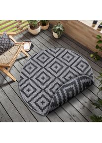 my home Vloerkleed Ronda tweezijdig te gebruiken kleed Sisal-look, platweefsel, in- en outdoor, geometrisch boho design moderne vloerkleden zwart