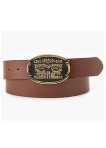 Levi's Levi's Leren riem Billy Plaque Belt unisex riemen maat 80 bruin