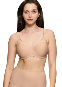Triumph Minimizer-bh Modern Soft+Cotton maakt de borst optisch kleiner met een cupmaat dames minimizer bh's maat E beige