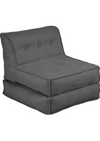 Inosign Fauteuil Pia Loungestoel in 2 afmetingen, met slaapfunctie en poef-functie. fauteuils maat Fijne structuurstof grijs