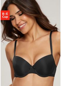 s.Oliver RED LABEL Beachwear Bh met steuncups met beugel en naadloos voorgevormde schalen, basic lingerie dames voorgevormde bh's maat C zwart