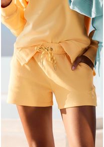 Buffalo Sweatshort Loungebroek met zijzakken en kleine print, loungewear dames shorts & bermuda's maat 36/38 geel