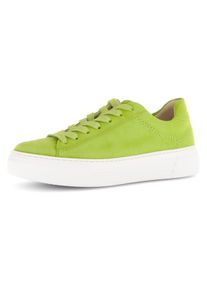 Gabor Plateausneakers Florence , vrijetijdsschoen, lage schoen, veterschoen met subtiele decoratieve stiksels dames lage sneakers maat 38 groen