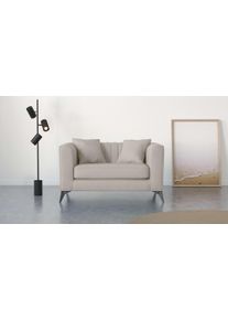 Places of Style Loveseat MATTHEW loungestoel, afmetingen B/D/H: 130/86/74 cm incl. sierkussen, fijne stiksels in de rug, belastbaar tot 200kg