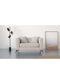 Places of Style Loveseat MATTHEW loungestoel, afmetingen B/D/H: 130/86/74 cm incl. sierkussen, fijne stiksels in de rug, belastbaar tot 200kg